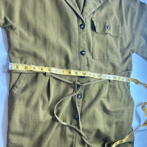 Madewell NWT Belted Safari Romper Distant Olive Sz L Gorpcore Utility Gamine - Picture 8 of 10